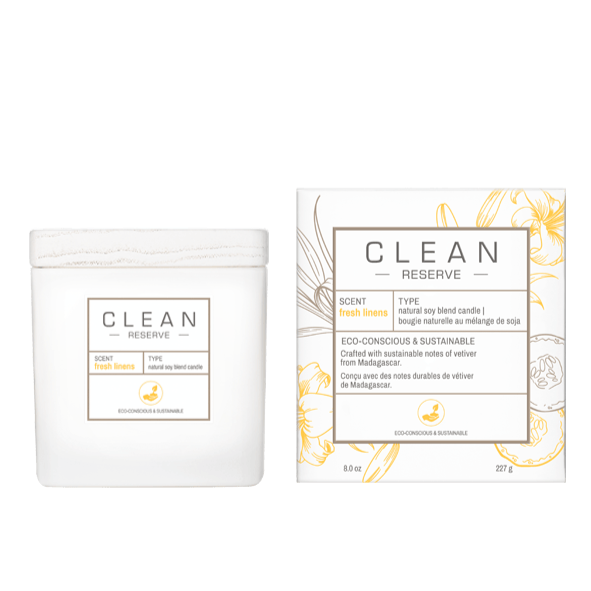 Clean Reserve Fresh Linens Natural Soy Blend Candle