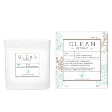 clen reserve Warm Cotton Natural Soy Blend Candle