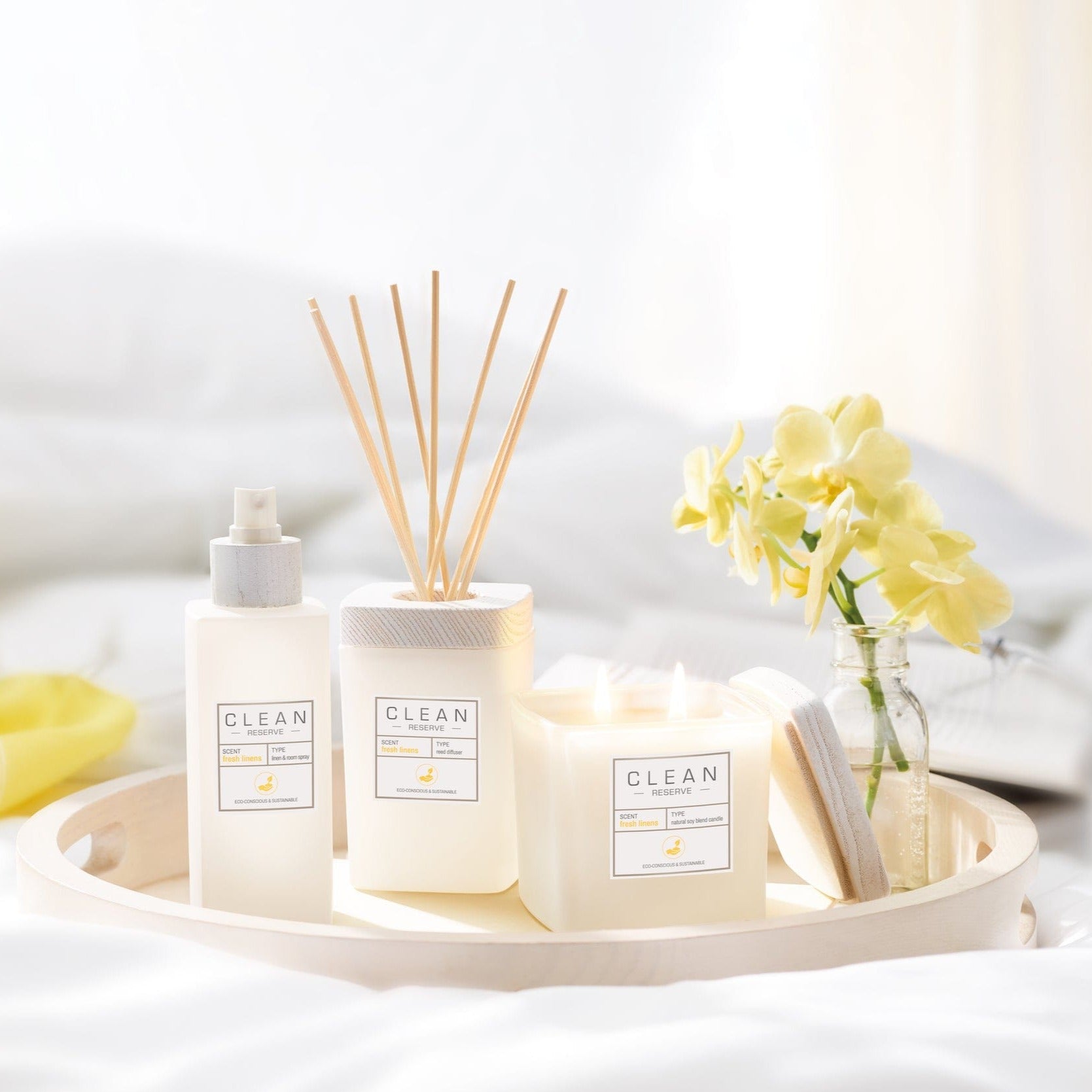 Clean Reserve Fresh Linens Home Fragrance Collection