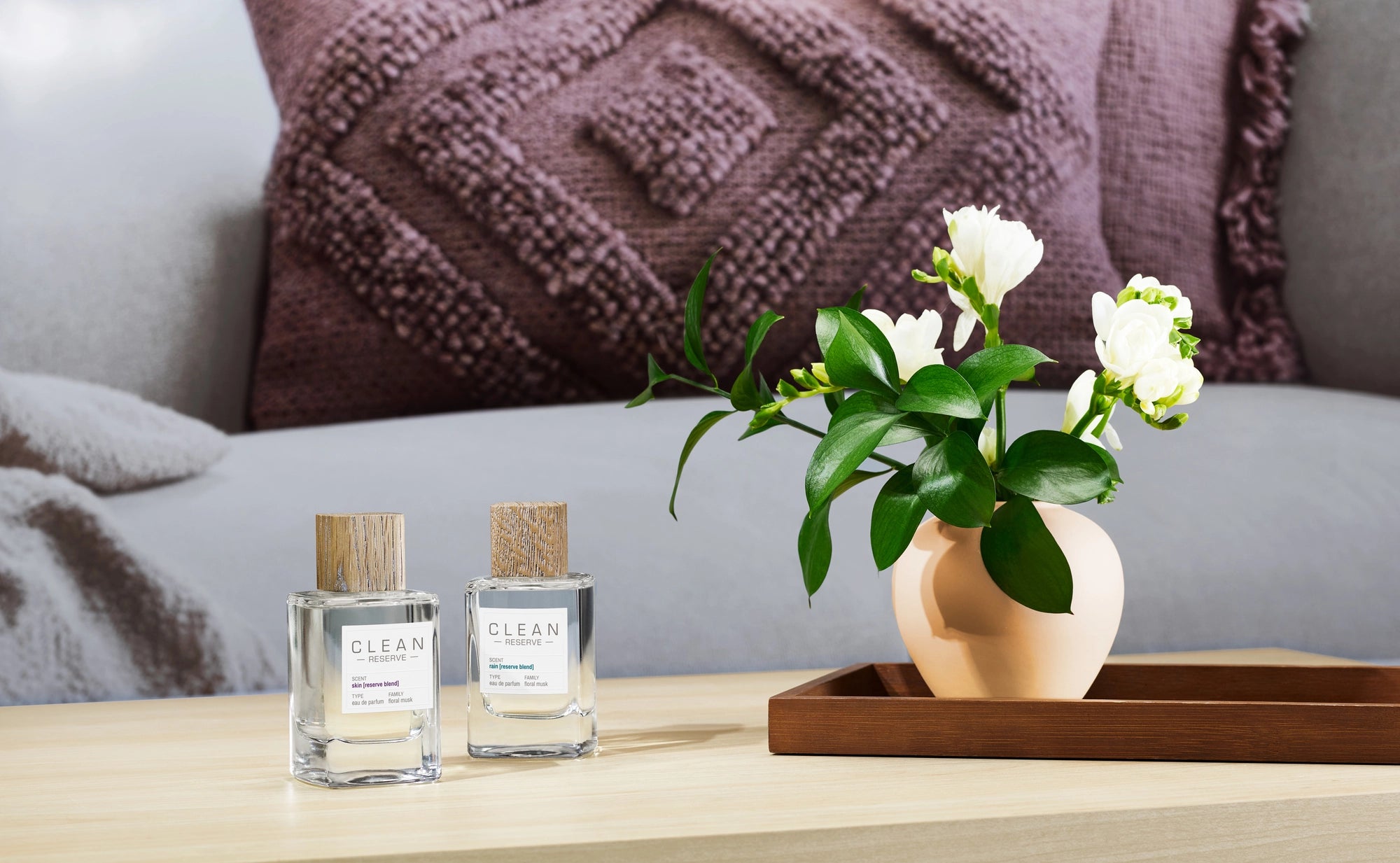 Clean Reserve Fragrances on coffee table