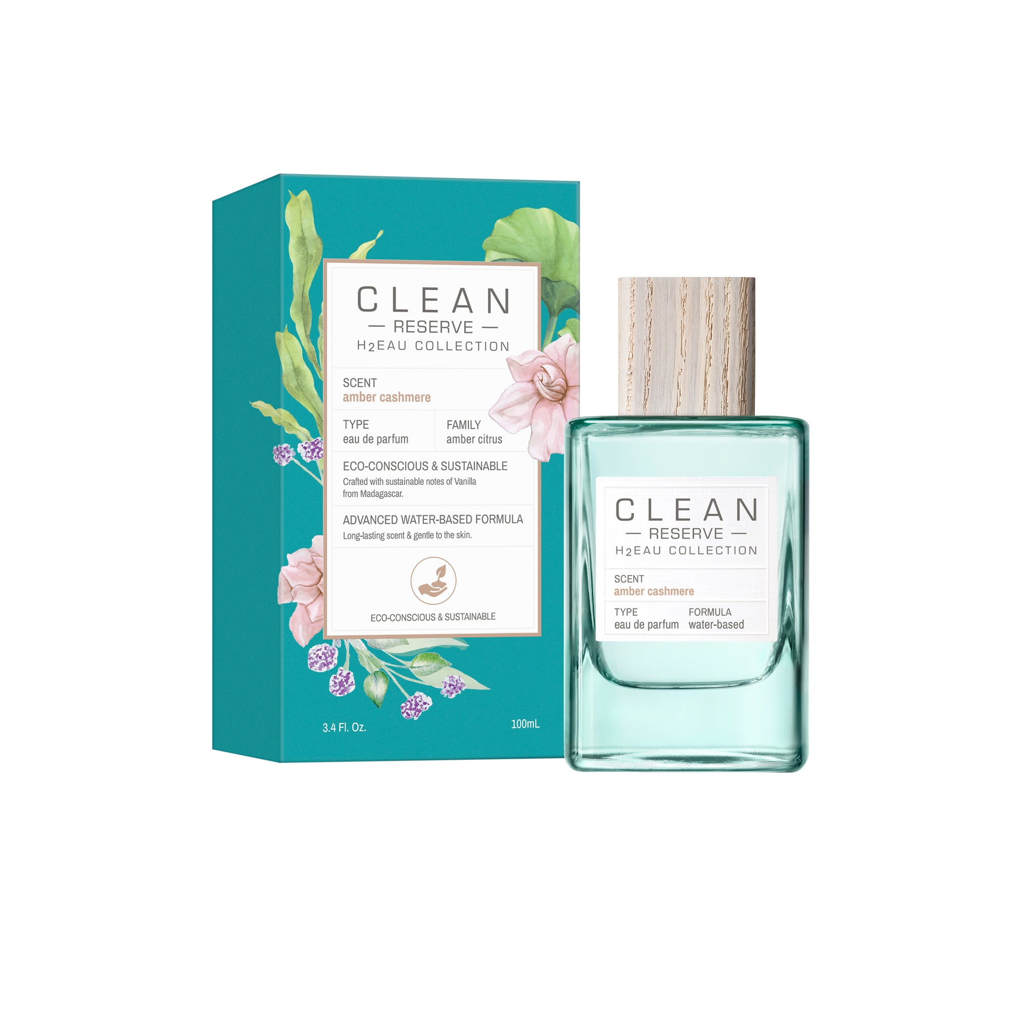 CLEAN RESERVE H2Eau Amber Cashmere Fragrance – 100 mL – CLEAN