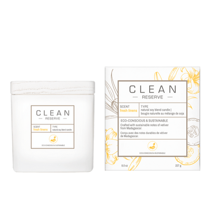 Clean Reserve Fresh Linens Natural Soy Blend Candle