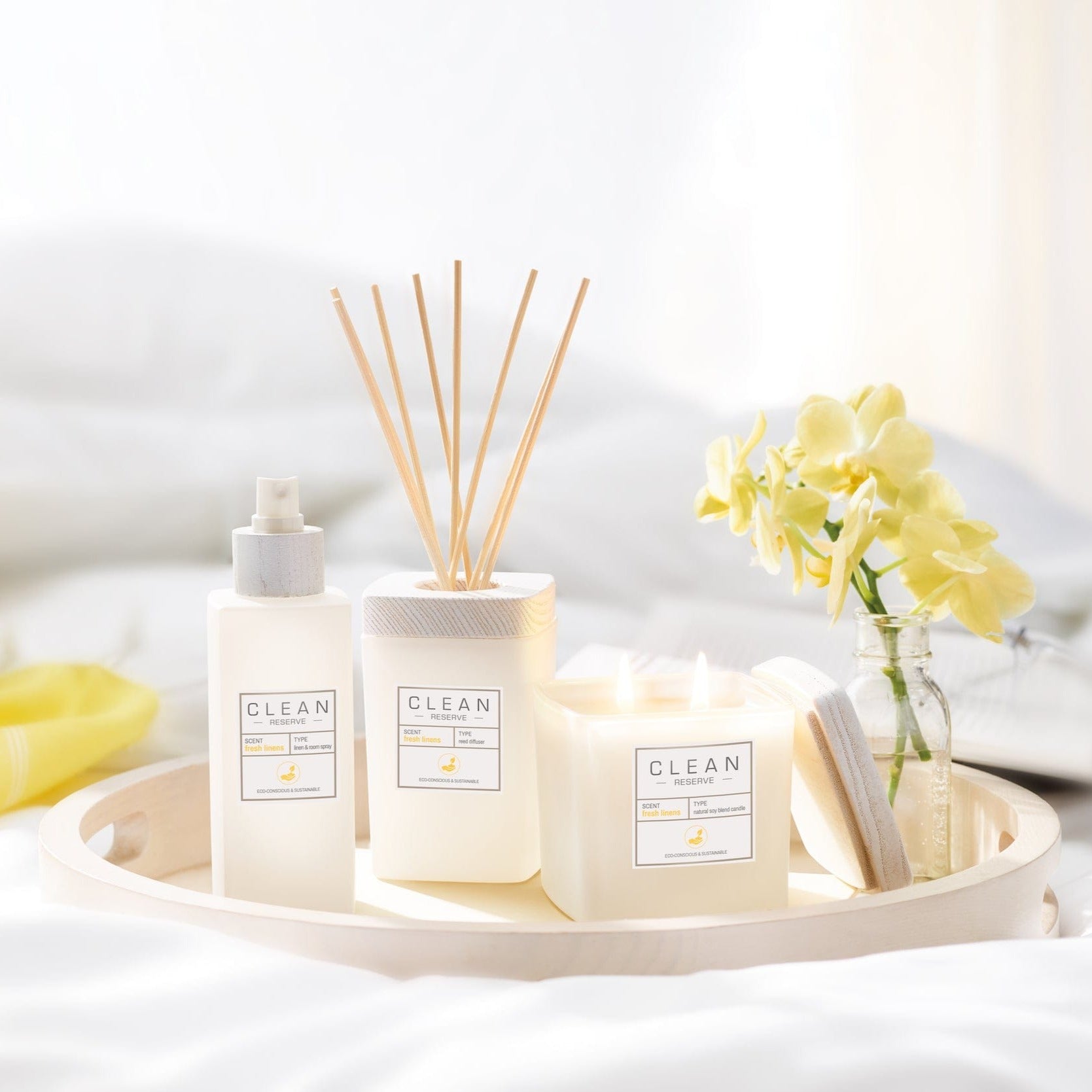 Clean Reserve Fresh Linens Home Fragrance Collection