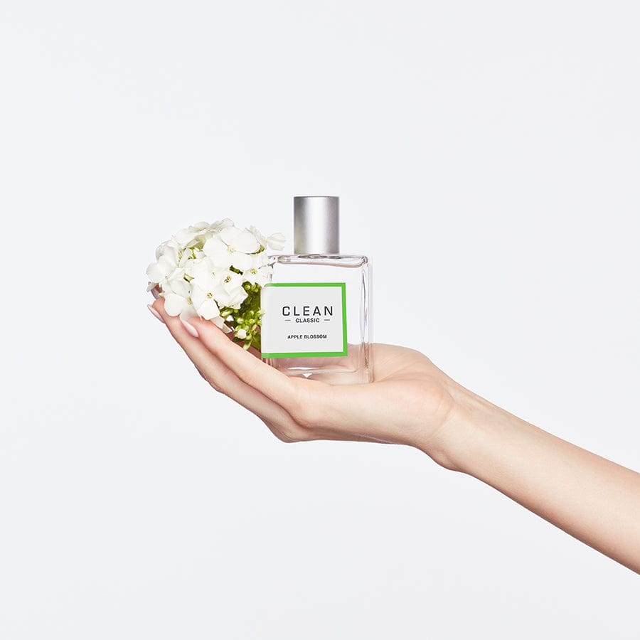 Clean Classic Apple Blossom fragrance with arm